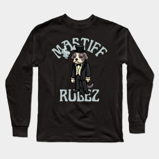 Funny Mastiff, Mastiff Rulez, Funny Dog Long Sleeve T-Shirt